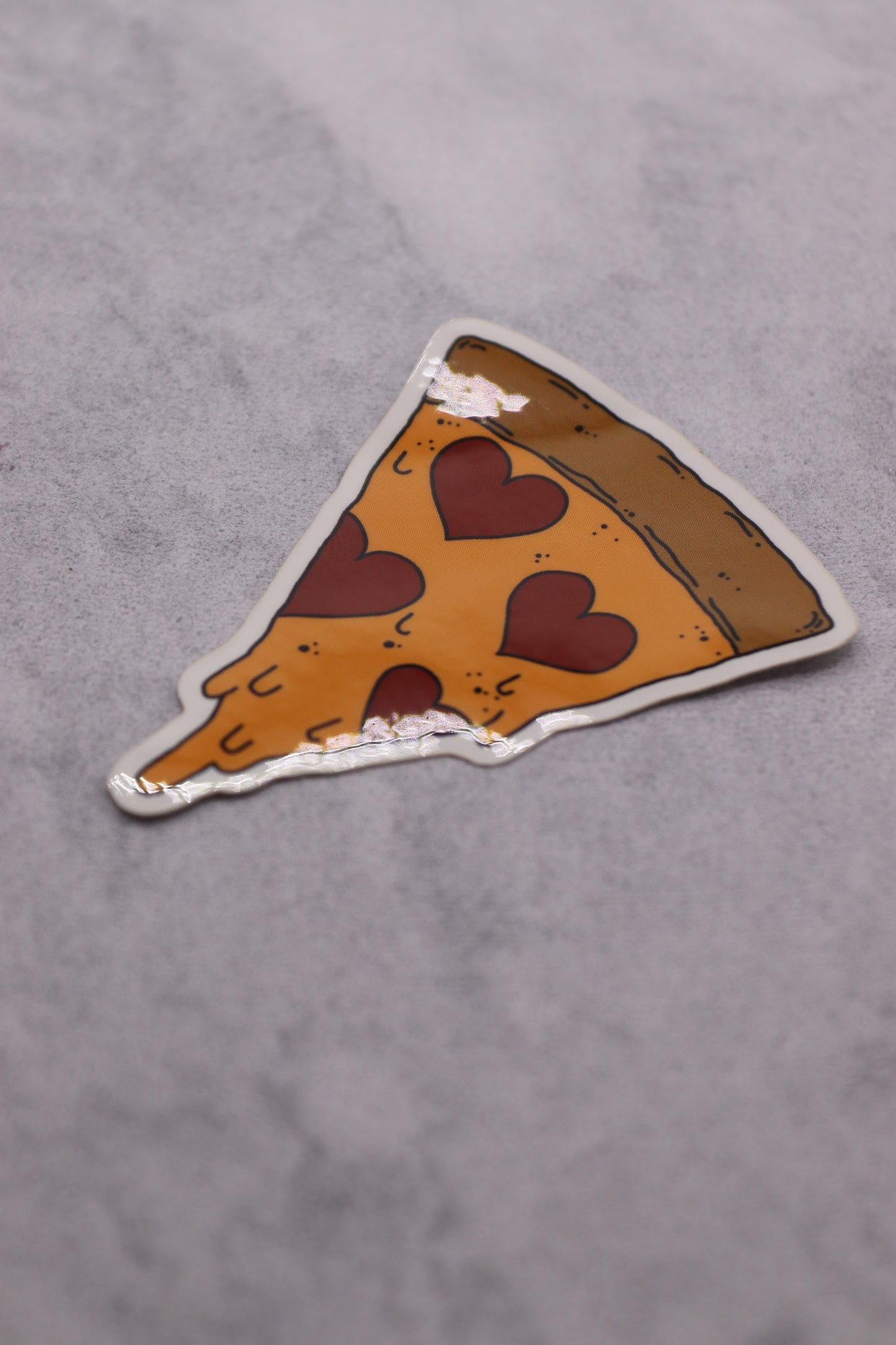 Heart Pepperoni Pizza Slice Sticker