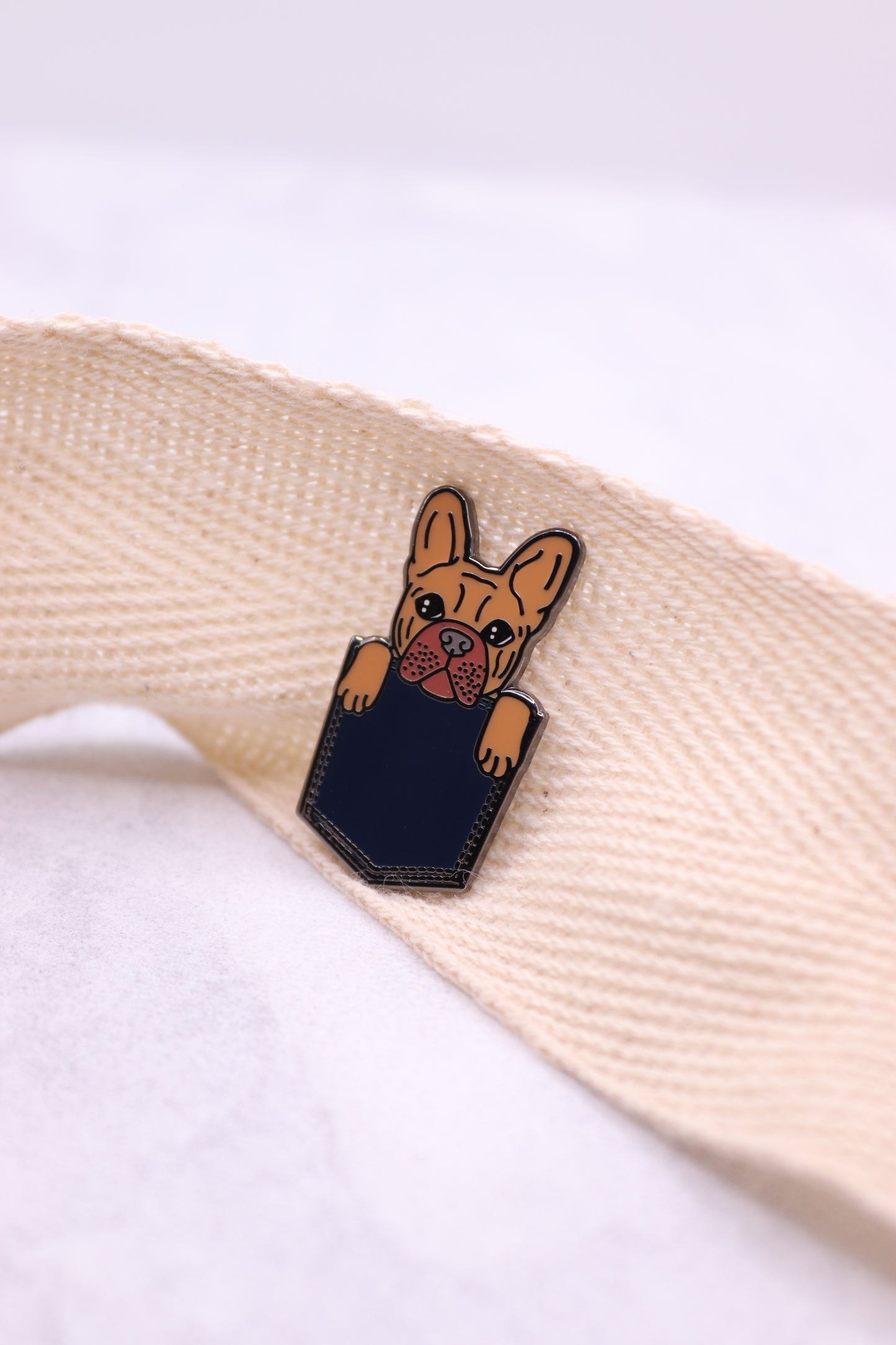Denim Pocket Dog Enamel Pin