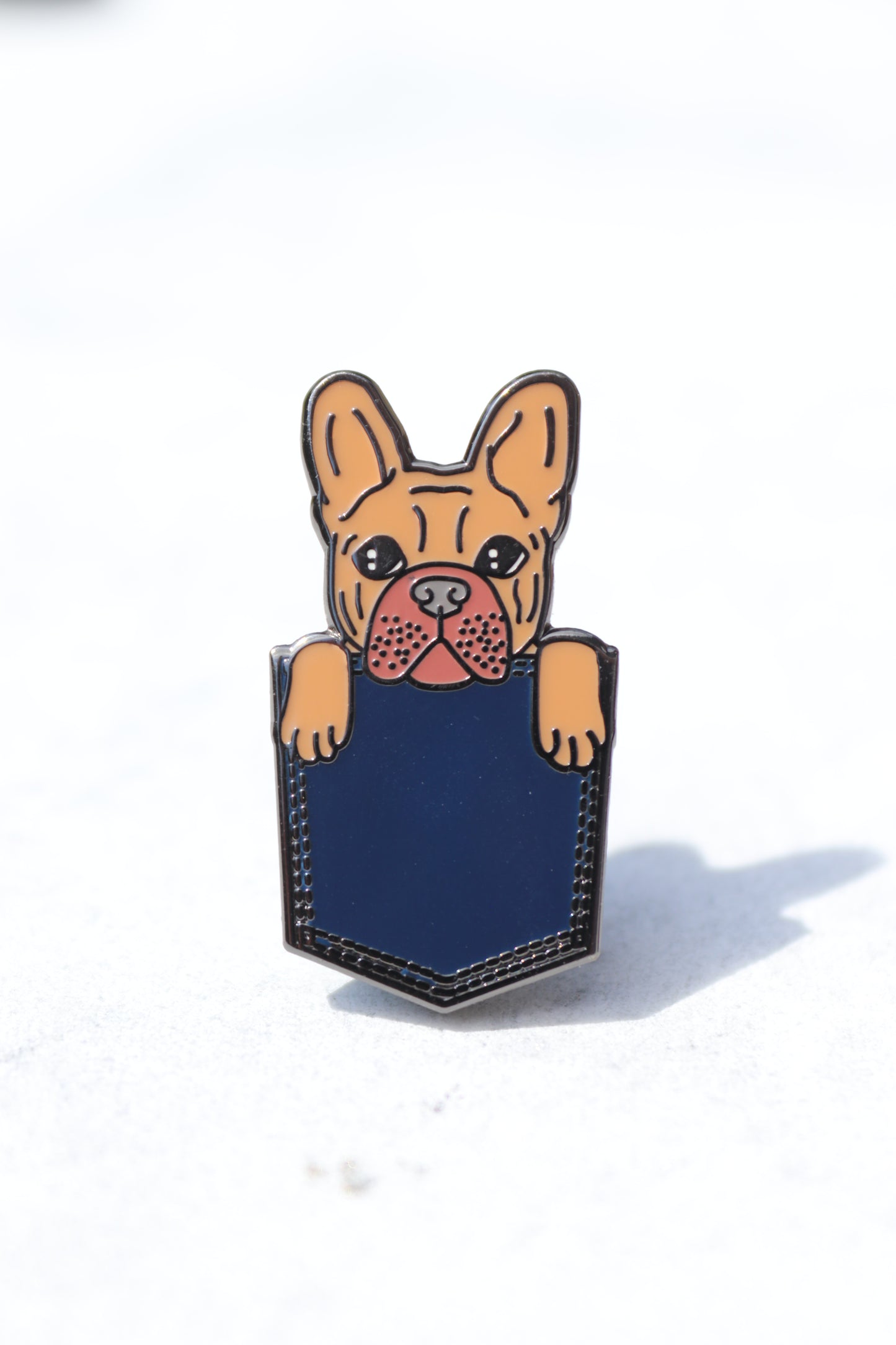 Denim Pocket Dog Enamel Pin