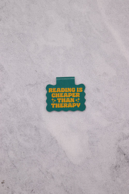 Reading is Cheaper Than Therapy Magnetic Bookmark