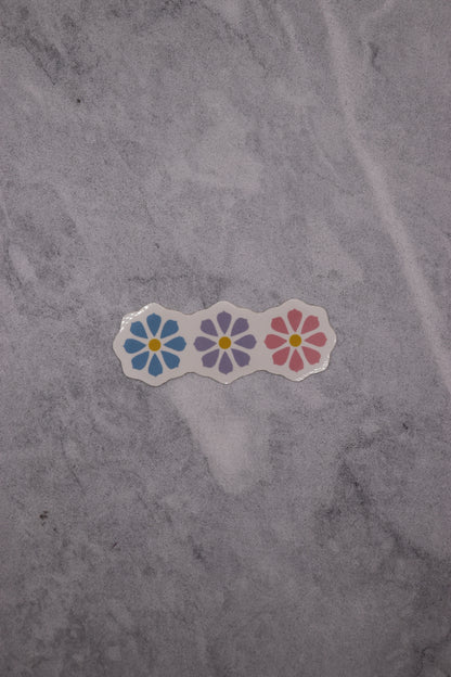 Pastel 3 Flower Sticker