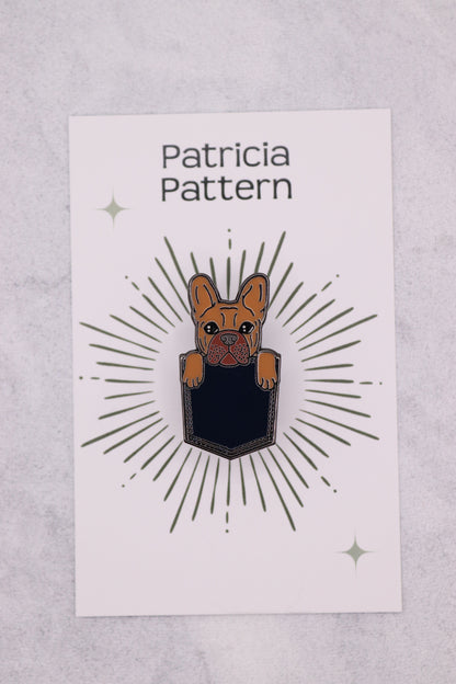 Denim Pocket Dog Enamel Pin