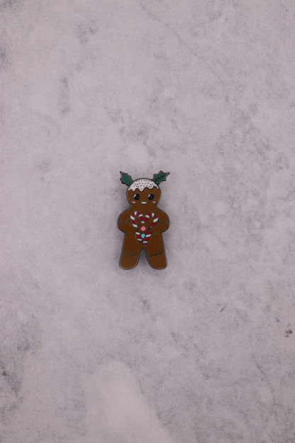 Festive Christmas Gingerbread Enamel Pin