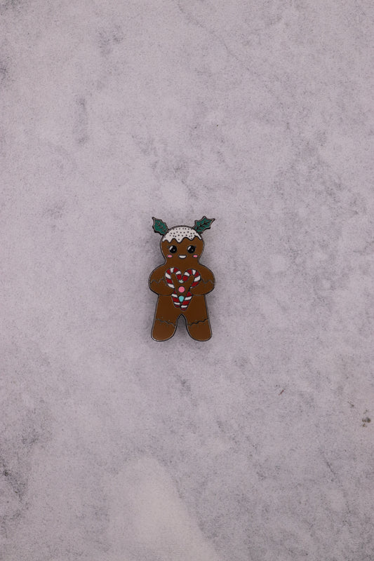Festive Christmas Gingerbread Enamel Pin