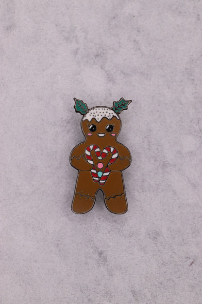 Festive Christmas Gingerbread Enamel Pin