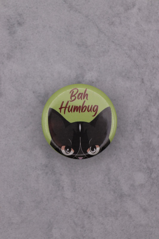 Bah Humbug Grumpy Cat Button Badge