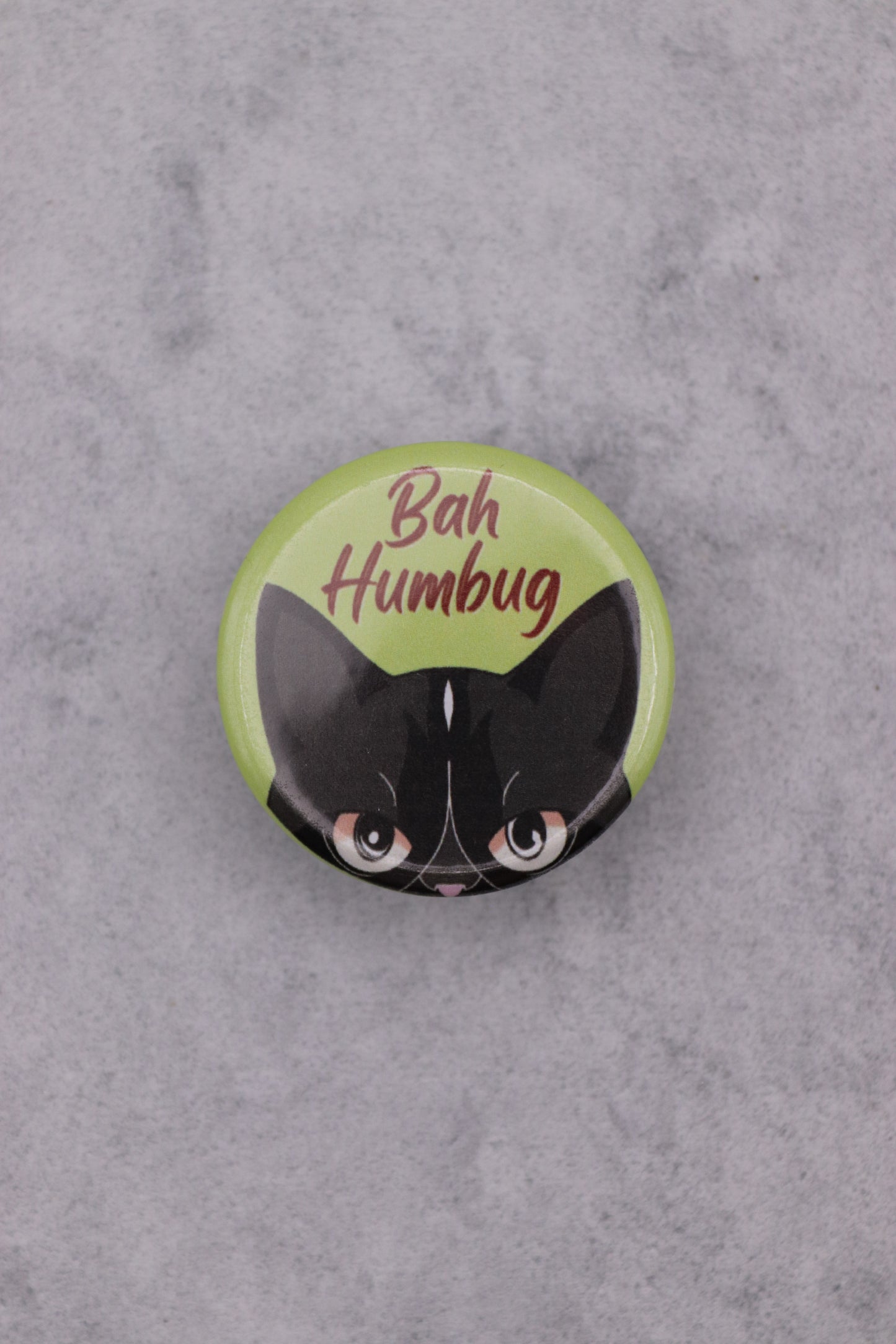 Bah Humbug Grumpy Cat Button Badge