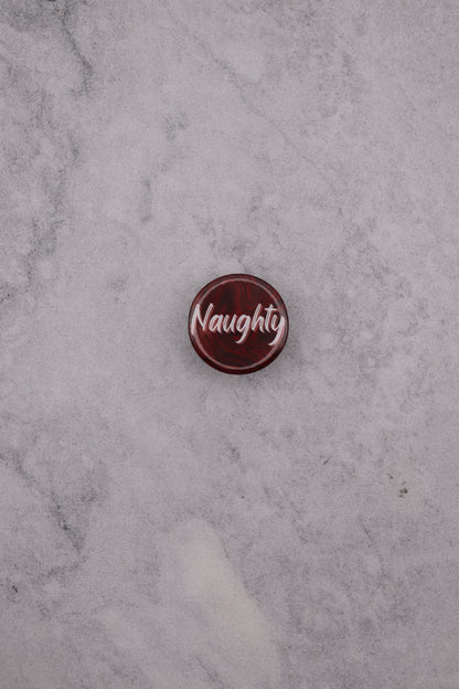 Christmas Naughty Button Badge