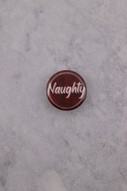Christmas Naughty Button Badge