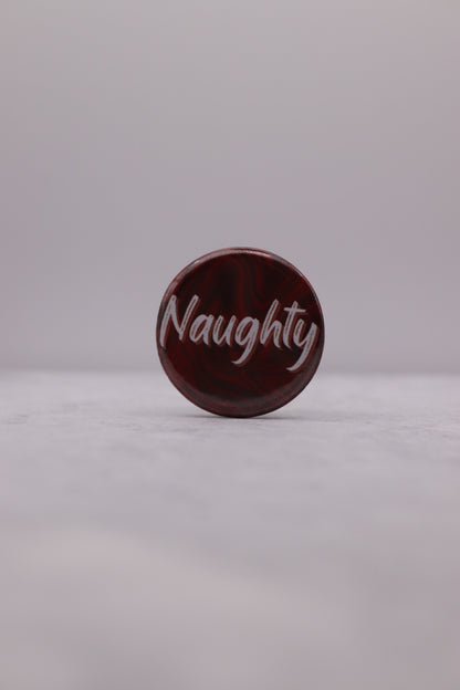 Christmas Naughty Button Badge