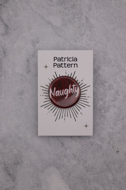 Christmas Naughty Button Badge