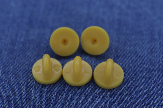 5 Amber Yellow Rubber Pin Backs