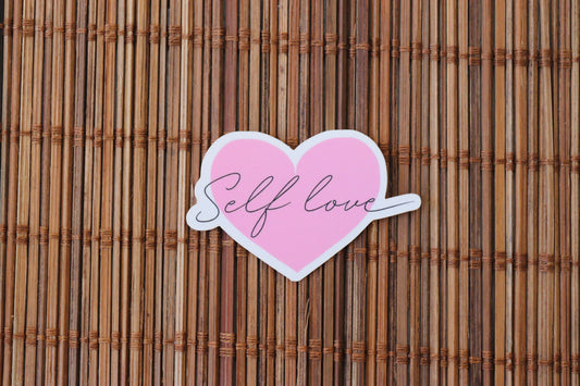 Self Love Pink Heart Sticker